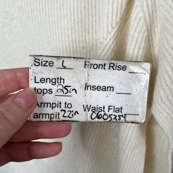 Vince Ribbed Ivory Wool Cashmere Blend Sleeveless Mock Neck Sweater Large - Picture 11 of 11